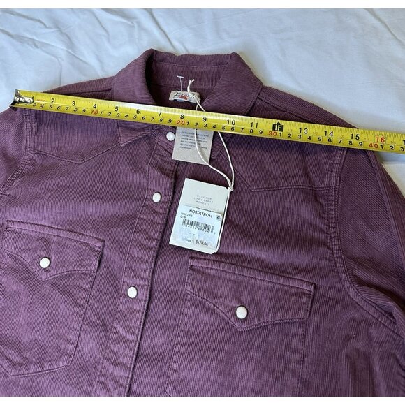 Faherty Women’s Stretch Western Shirt Catawaba Grape Purple Corduroy S NWT - Picture 8 of 9